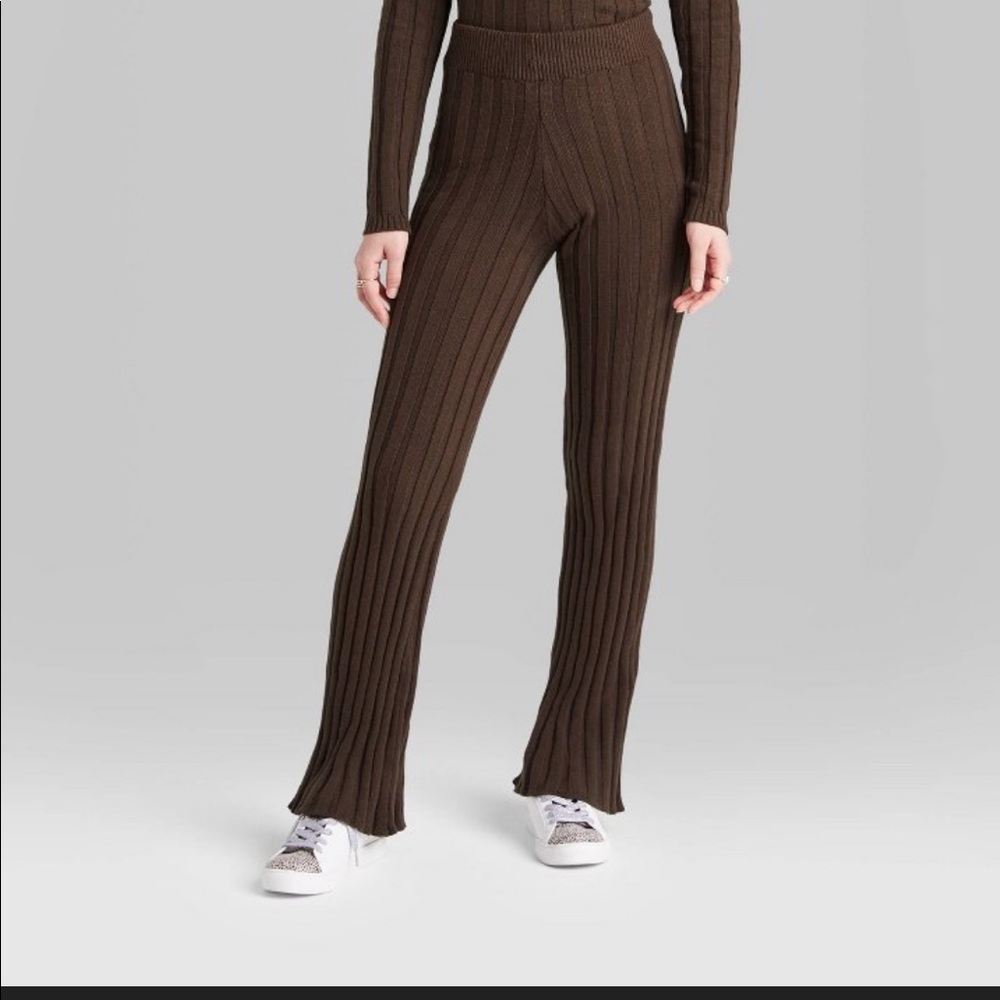 SWEATER KNIT FLARE PANTS